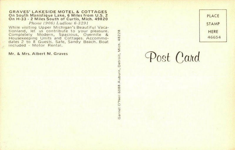 Graves Lakeside Motel & Cottages - Vintage Postcard